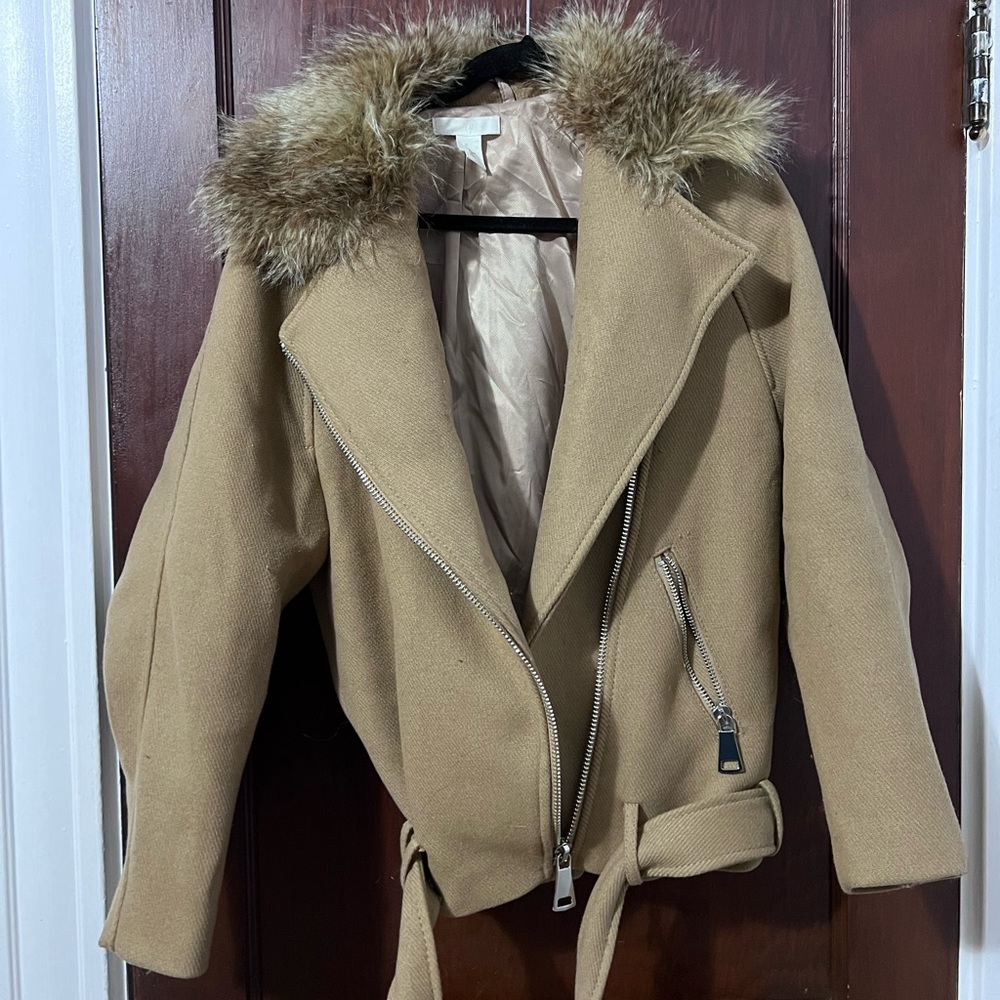 Wool blend motto jacket